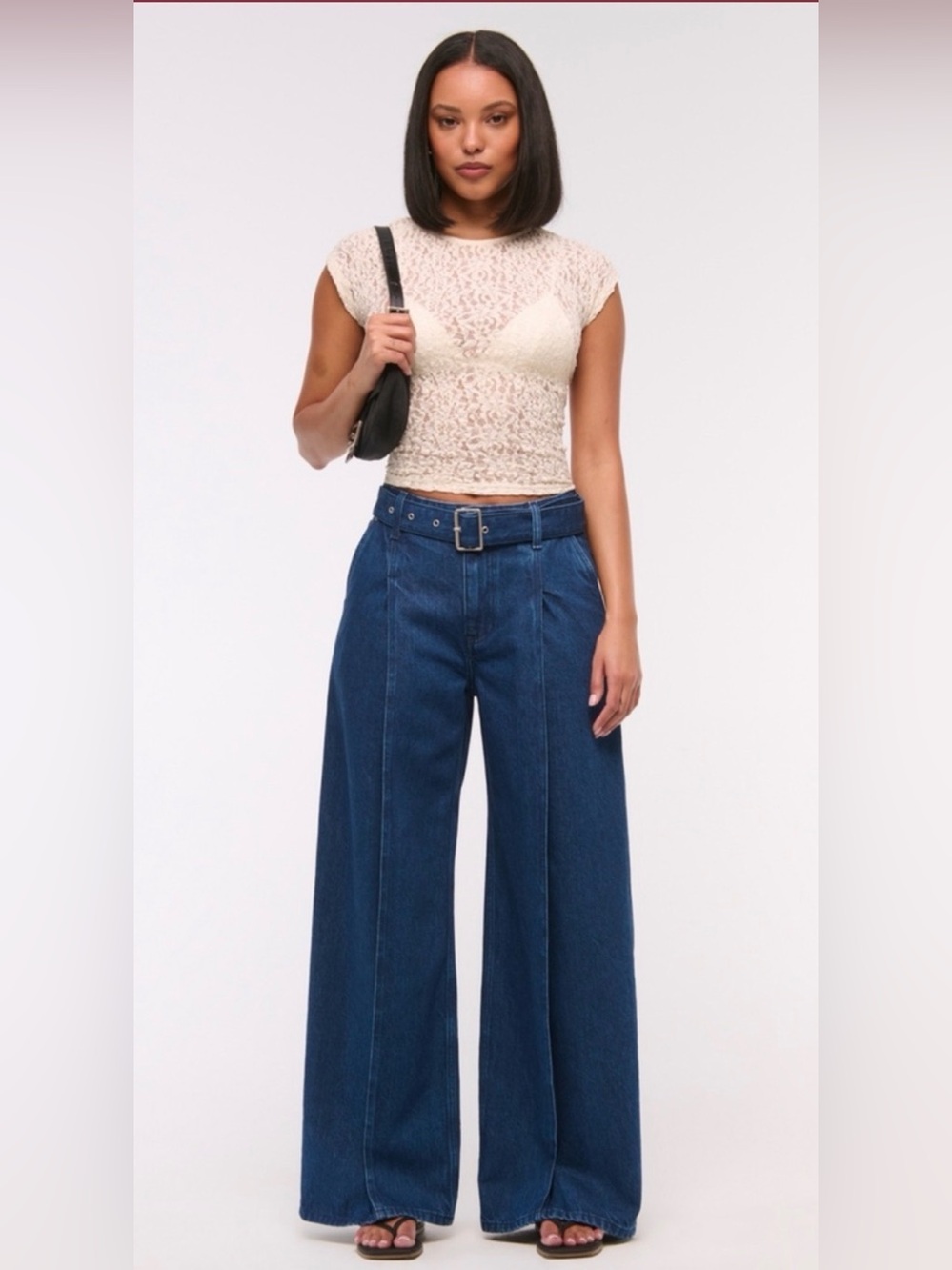 Abercrombie & Fitch Dark Blue Wide Leg Jeans
